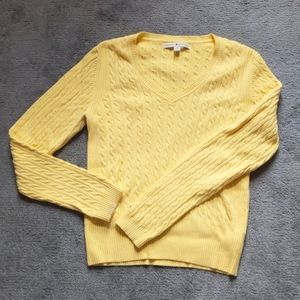 Tommy Hilfiger yellow cable knit sweater